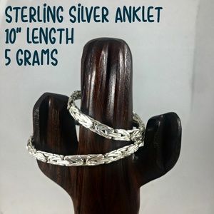 Sterling Silver Ankle Bracelet 10"